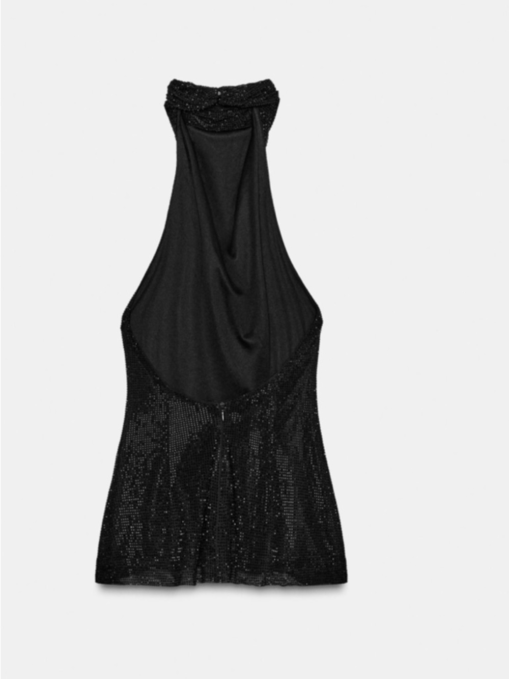 Zara Black Sequin Halter Camisole - Picture 4 of 5